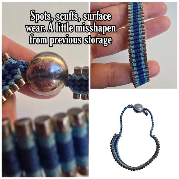 Links London Friendship Bracelet Sterling Silver Blue Adjustable Enamel Arrow - Picture 4 of 7